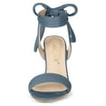 thumbnail image 6 of BLISSFUL STEP Women's Sandals Ankle Tie Back Open Toe Block Heels Haze Blue 12, 6 of 7