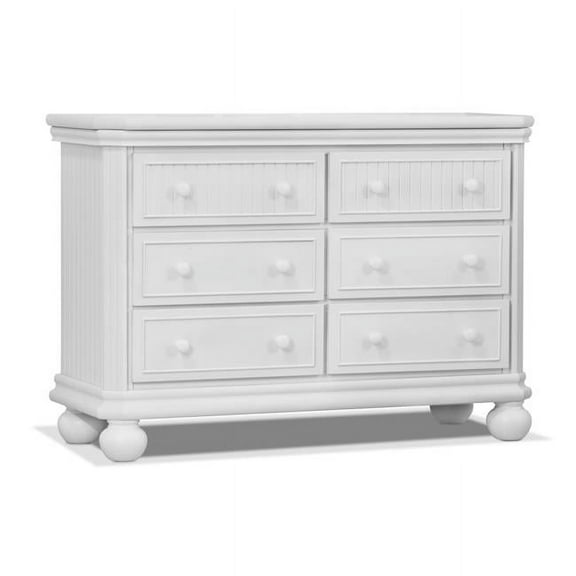 Sorelle Furniture Finley 6 Drawer Double Dresser, White, Child, 48 x 18 x 33 in, 29 lbs