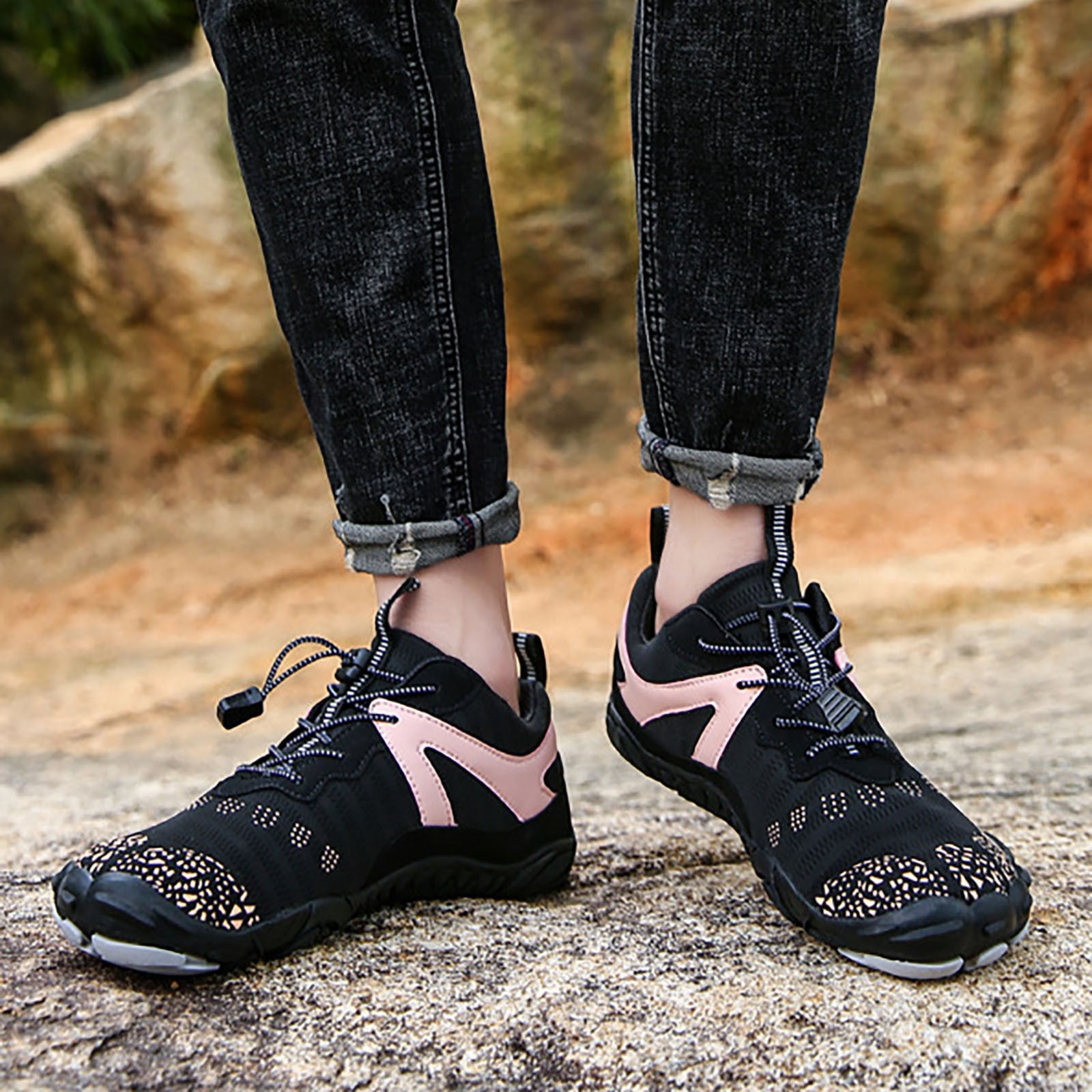 VBARHMQRT Wading Shoes for Fishing Kids New Large Size Mesh Flat Round Toe Wading Shoes Couples Fitness and Sports Water Shoes Outdoor Versatile Five Toe Hiking Shoes Hiking Water Shoes Women Wide