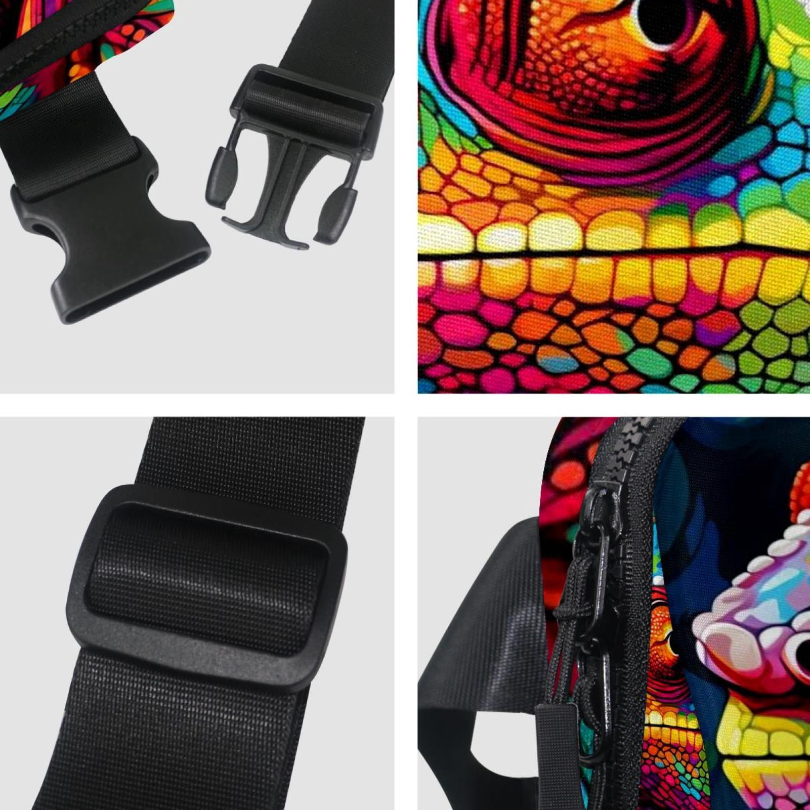 Chameleon Running Belt Waist Bag Fanny Packs, Lightweight Adjustable with Extension Strap, Unisex