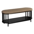 thumbnail image 1 of 45" Modern Upholstered Top Wood Bench - Black / Brown, 1 of 5