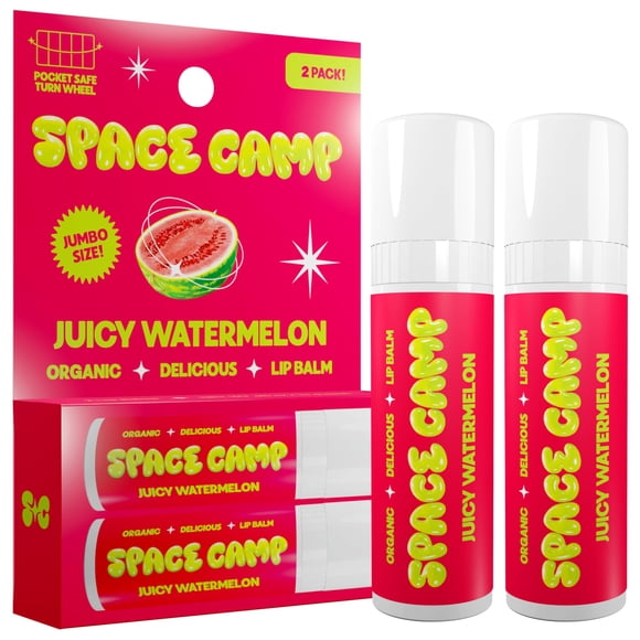 Bálsamo labial Space Camp Wellness Jumbo – Bálsamo con sabor orgánico de sandía jugosa (paquete de 2)