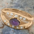 thumbnail image 5 of LBG British Made Real 9k Rose Gold Natural Amethyst & Diamond Womens Band Ring - 33 size options - Size 6.25, 5 of 7