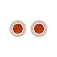 thumbnail image 3 of Clara Pucci 1.3 ct Brilliant Round Cut Halo Studs VVS1 Genuine Conflict free Red Zircon Solid 14K Pink Rose Gold Designer Everyday Earrings Screw back, 3 of 5