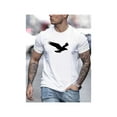 thumbnail image 1 of Camiseta con estampado de águila para hombre, estilo casual de calle, ligeramente elástica, cuello redondo, para verano y otoño., 1 of 6