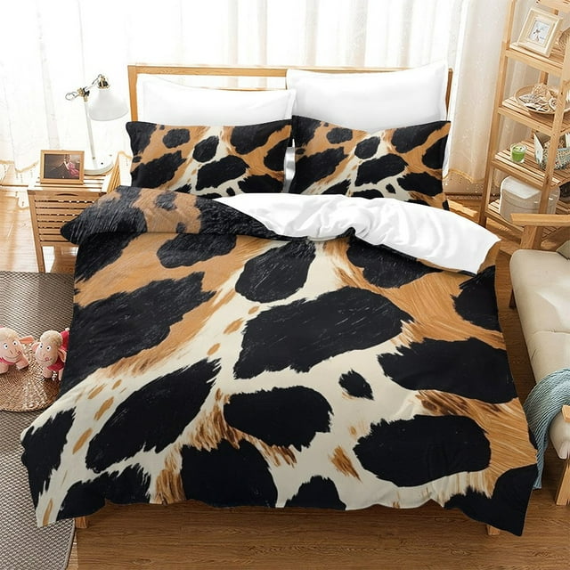 Colorful Leopard Print Duvet Cover Set Teen Adult Modern Bedding Set Bedroom Decor,Queen (90"x90")