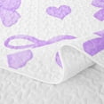 thumbnail image 5 of Manfei Purple Bow Love Heart Bed Spread Queen for Girls, Cute Cartoon Queen Coverlet Set, 5 of 7