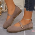 thumbnail image 4 of Women's Barefoot Mary Jane Flats - Wide Toe Box & Square Toe Mesh Knit Ballet Flat Shoes, Comfortable Dressy Casual Soft Soled Shoes Coffee 8.5(41), 4 of 9