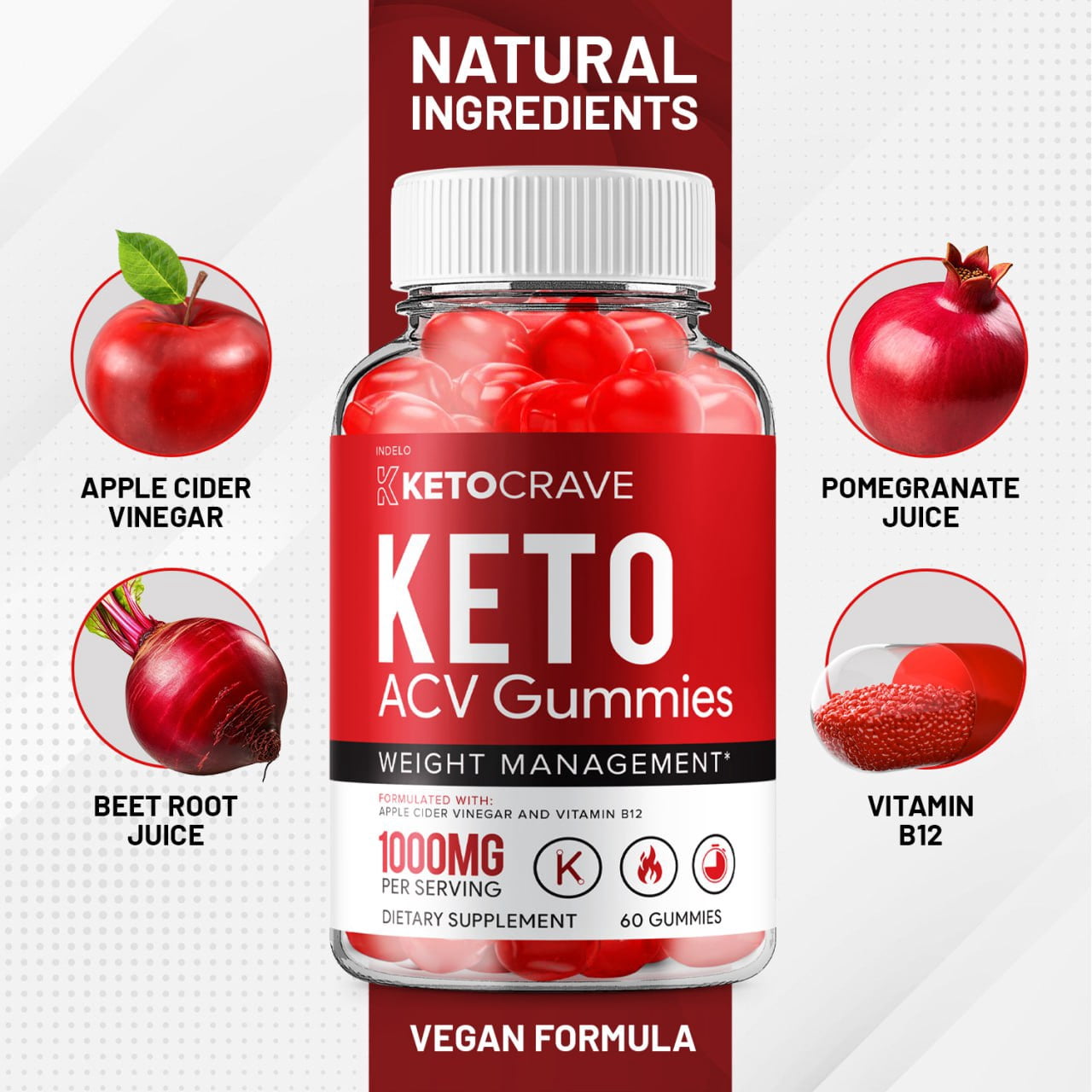 (2 Pack) Keto Crave Keto ACV Gummies - Apple Cider Vinegar Supplement for Weight Loss - Dietary Supplement for Weight Management & Metabolism - (120 Gummies)