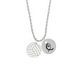 thumbnail image 2 of Delight Jewelry 3/4'' Enamel Volleyball Silvertone Script Initial Disc - Q - Charm Necklace, 20"+3", 2 of 4