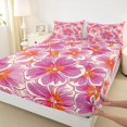 thumbnail image 3 of Manfei Cartoon Cherry Blossoms Twin Sheet Sets for Girls, Pink Flower Floral Twin Fitted Sheet, Modern Fashion Flat Sheet, Ultra Soft Bedroom Decor, 3pcs, 3 of 7