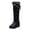Black, variant on Knee High Warm Boots for Women Fleece Lined Snow Tall Boot Plush Cuff Metal Buckle Non Slip Lug Sole Winter Outdoor Booties Size 5.5-10
