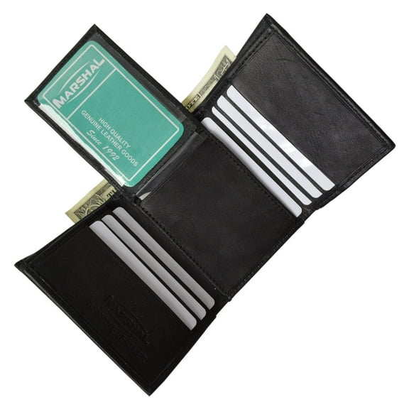Premium Men's Leather Trifold Flap up ID & Outside ID Window Wallet P 3455 (C)