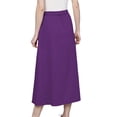 thumbnail image 3 of Women's Cotton A-line Button Front High Waist Front Slit Knee Length Skirt, Color : Violet, Size: XXL, 3 of 6