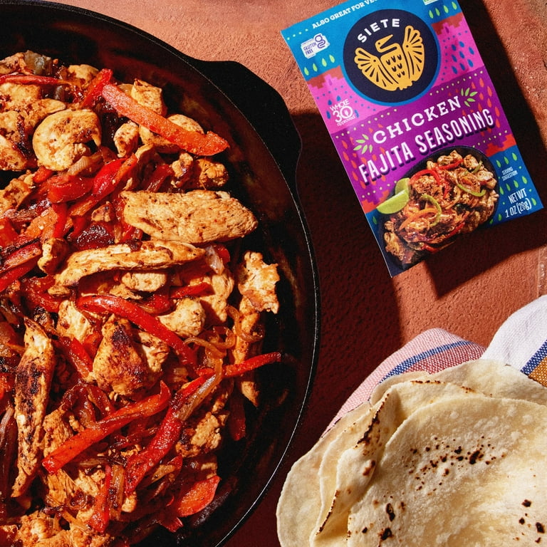 Siete Chicken Fajita Seasoning, Paleo Vegan Mix, 1oz Packet