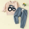 thumbnail image 2 of Odeerbi Infant Toddler Boys Girls Sweatsuits Sets Tractor Print Sport Sweatshirt Drawstring Elastic Waist Jogger Sweatpants 2 Piece Outfit Set, 2 of 9