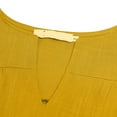 thumbnail image 5 of QLEICOM Women Summer Casual Dresses, Solid Cotton Linen Short Sleeve V-Neck Dress, T Shirt Dress with Pockets Knee Length, Vacation Printing Mini Shift Dress Sundress Yellow US Size 12, 5 of 6