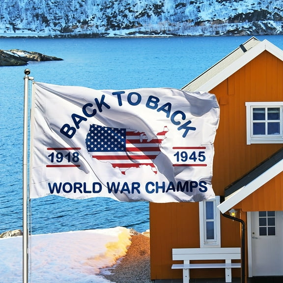 Back to Back World War Champs Flag 3x5fts 90x150cm High Quality Polyester Flag Brass Grommets Outdoor Banner