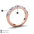 thumbnail image 4 of TriJewels 0.85 ctw Tanzanite and Lab Grown Diamond (3.00 mm) 9 Stone Wedding Band in 10K Rose Gold, 4 of 6