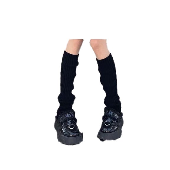 AUQ Leg Warmers Cable Knit,Versatile and Easy to Pair Thick High Footless Socks,Easy to Clean, Durable Fusion of Harajuku and Y2K Styles Winter Socks,Black