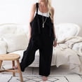 thumbnail image 2 of HBFAGFB Jumpsuit Womens Fashion Comfortable Shoulder Strap Loose Rompers with Pockets Black Size S, 2 of 5