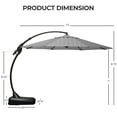 thumbnail image 3 of GRANDPATIO 11ft Outdoor Umbrella with Base, Large Aluminum Cantilever Offset Umbrella for Patio Garden Pool Umbrella, Circles, 3 of 11