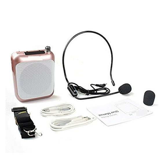 Amplificateur Vocal Mégaphone Amplificateur Microphone Mini Haut-Parleur Portable Micro Professionnel avec FM pour Enseignant Guides Touristiques,Clair et Fiable