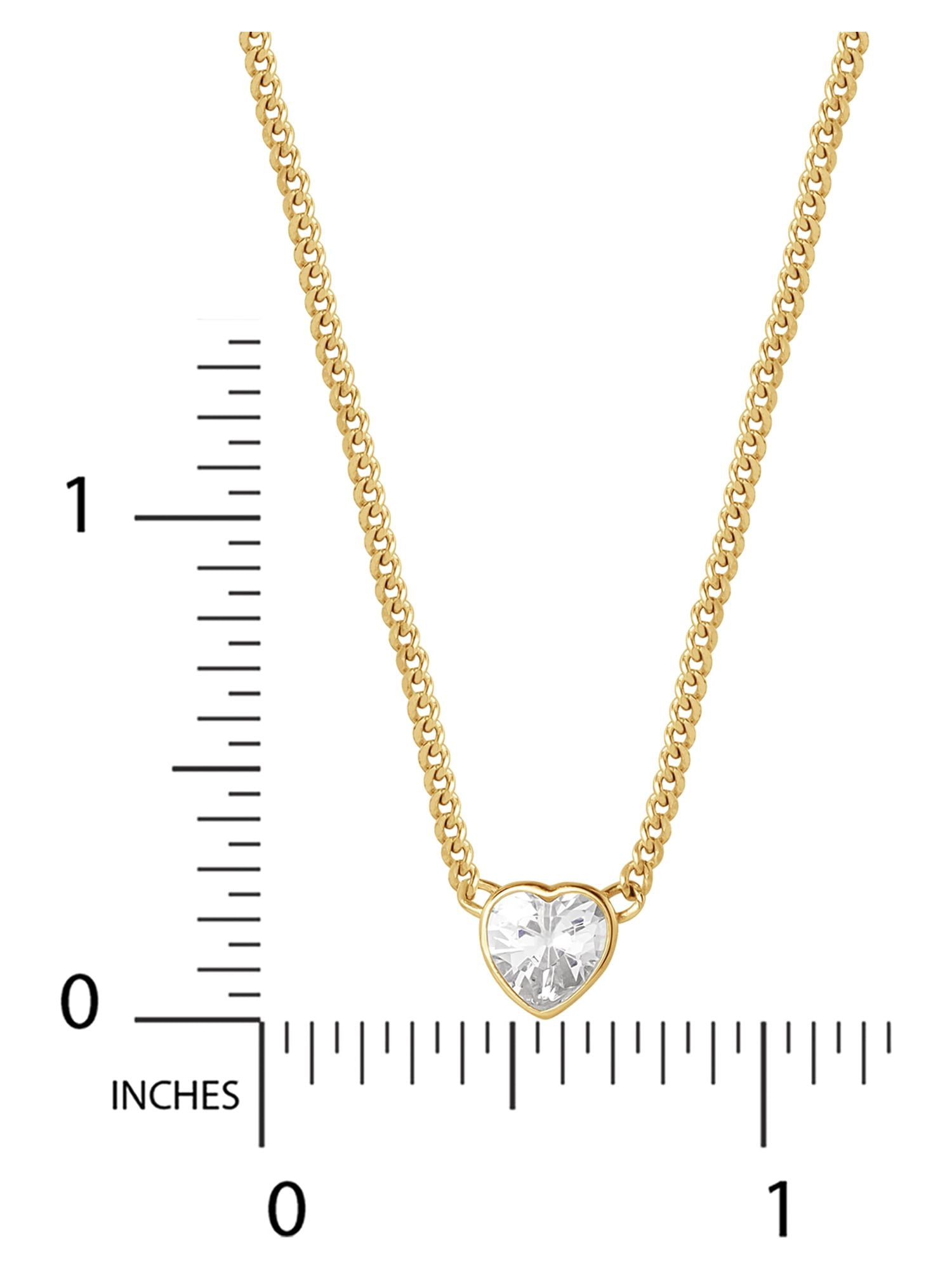 Brilliance Fine Women's Cubic Zirconia Yellow Gold Plated Sterling Silver Heart and Butterfly Necklace Set, 18"