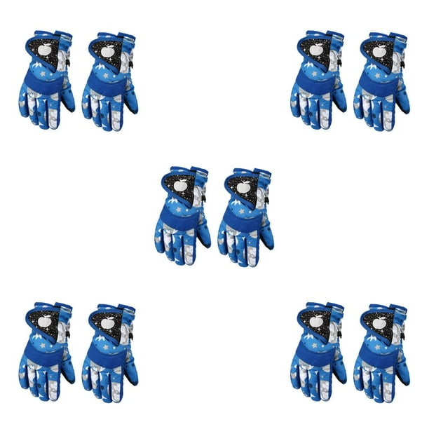 Naiovety 2 piezas de guantes de nieve para niños, artículos deportivos antideslizantes, resistentes al agua, gruesos, prácticos mitones de rendimiento, azul L 5piezas Naiovety CBP221099
