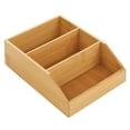thumbnail image 5 of mDesign Bamboo Wood 3 Tier Bathroom Counter Organizer Bin - Natural, 5 of 6
