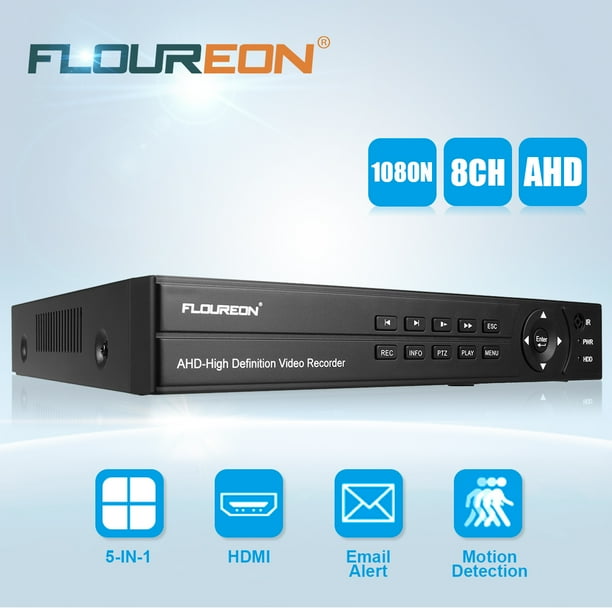 FLOUREON 8CH 1080P Security Standalone DVR H.264+ HDMI Output, Quick QR