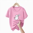 thumbnail image 4 of KPOPLK Kid Girls Halloween Shirts Fall Short Sleeve Crewneck Graphic T-Shirt Spooky Season Outfits Tees Tops 1-14Years,Size 9-10 Years, 4 of 5