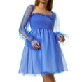 thumbnail image 3 of SAYOO Vestido casual femenino, cuello cuadrado de color sólido de verano, manga larga, S / M / L / XL SAYOO  moda, 3 of 9