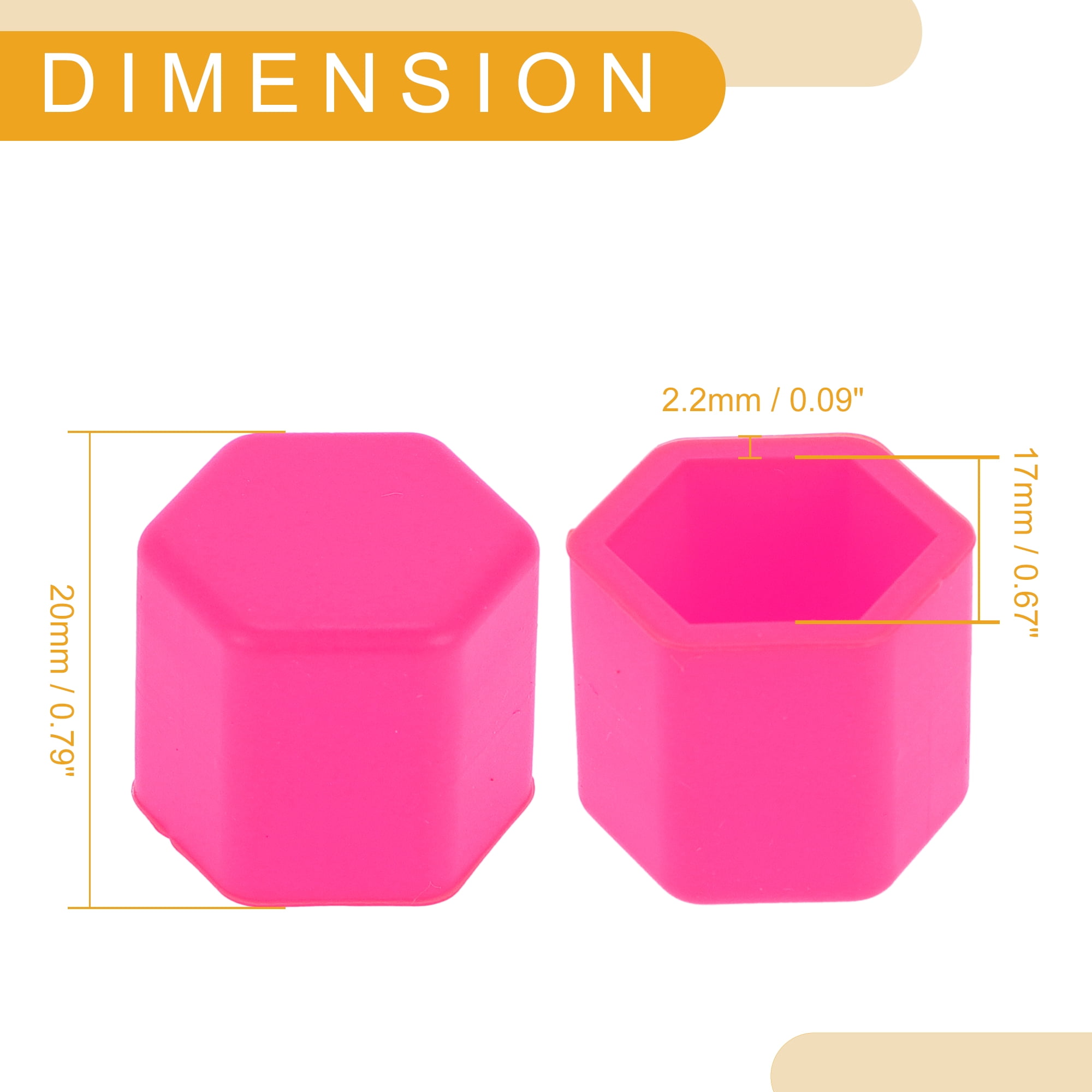 Unique Bargains 20 Pcs Wheel Lug Nut Bolt Cap Cover Protection Silicone Fluorescent Pink