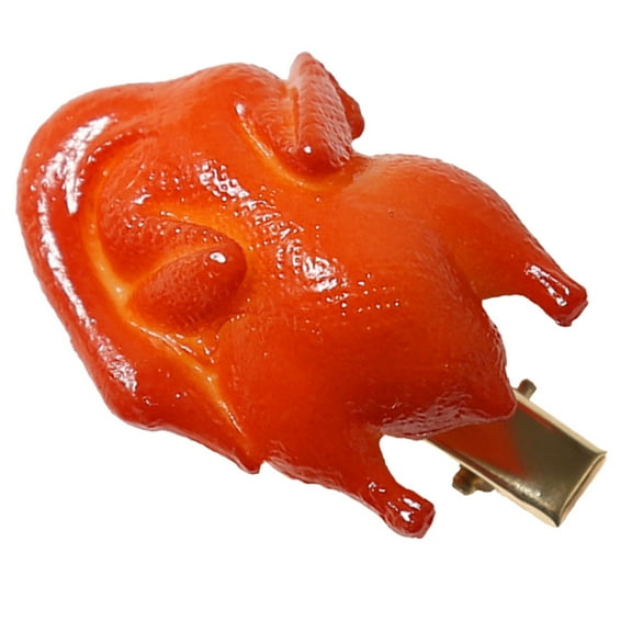 GARVALON Snack Cartoon Hair Clip Plastic Dark Red For Birthdays 1Pack 2.0In