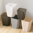 thumbnail image 4 of Kitchen Garbage Bin Trash Can Wastebasket Large Opening Square Lightweight Rubbish Container Bathroom Household Beige, 4 of 9
