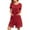Red, variant on ALLLIST with Pockets Ladies Robes Lightweight Zip Front Bed Jackets Red Solid Casual Ladies Pajamas