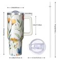 thumbnail image 2 of OBREWU Pioneer Flower Tumbler with Handle and Lid,Pioneer Flower 40oz Double Wall Vacuum Insulated Tumbler,Cups Gift for Women and Men, 2 of 7