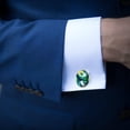 thumbnail image 4 of Peacock Feathers Stylish Stainless Steel Men's Cufflinks for Shirts and Suits - for Formal Occasions, 4 of 6
