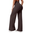 thumbnail image 2 of Leggings YEOREO de tiro alto y pierna recta color marrón oscuro, 2 of 8