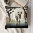 thumbnail image 3 of YINGXI Throw Pillow Cushion Cover, of Wild Savannahs Animals Exotic , Decorative Square Accent Pillow Case,Beige 22x22in, 3 of 5