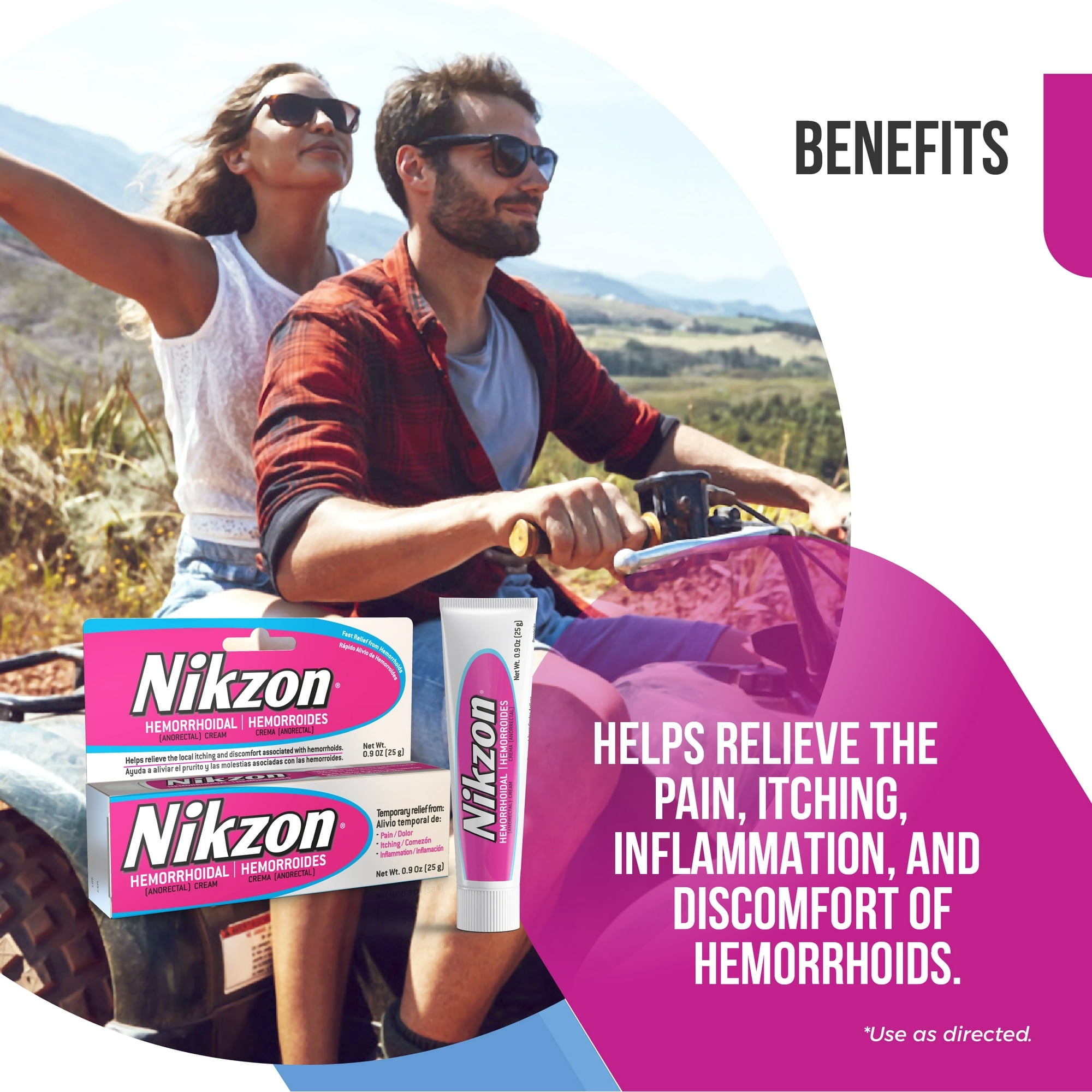 Nikzon Hemorrhoidal Itching Soothing Treatment Cream, 0.9 oz + TABLETS (90 count)