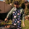 thumbnail image 4 of Pioneer Flower Floral Print Pattern Cotton Linen Apron with Pockets, Waterproof Adjustable, 33x27 Inch for Kitchen, Gardening, BBQ, Salon, 4 of 6