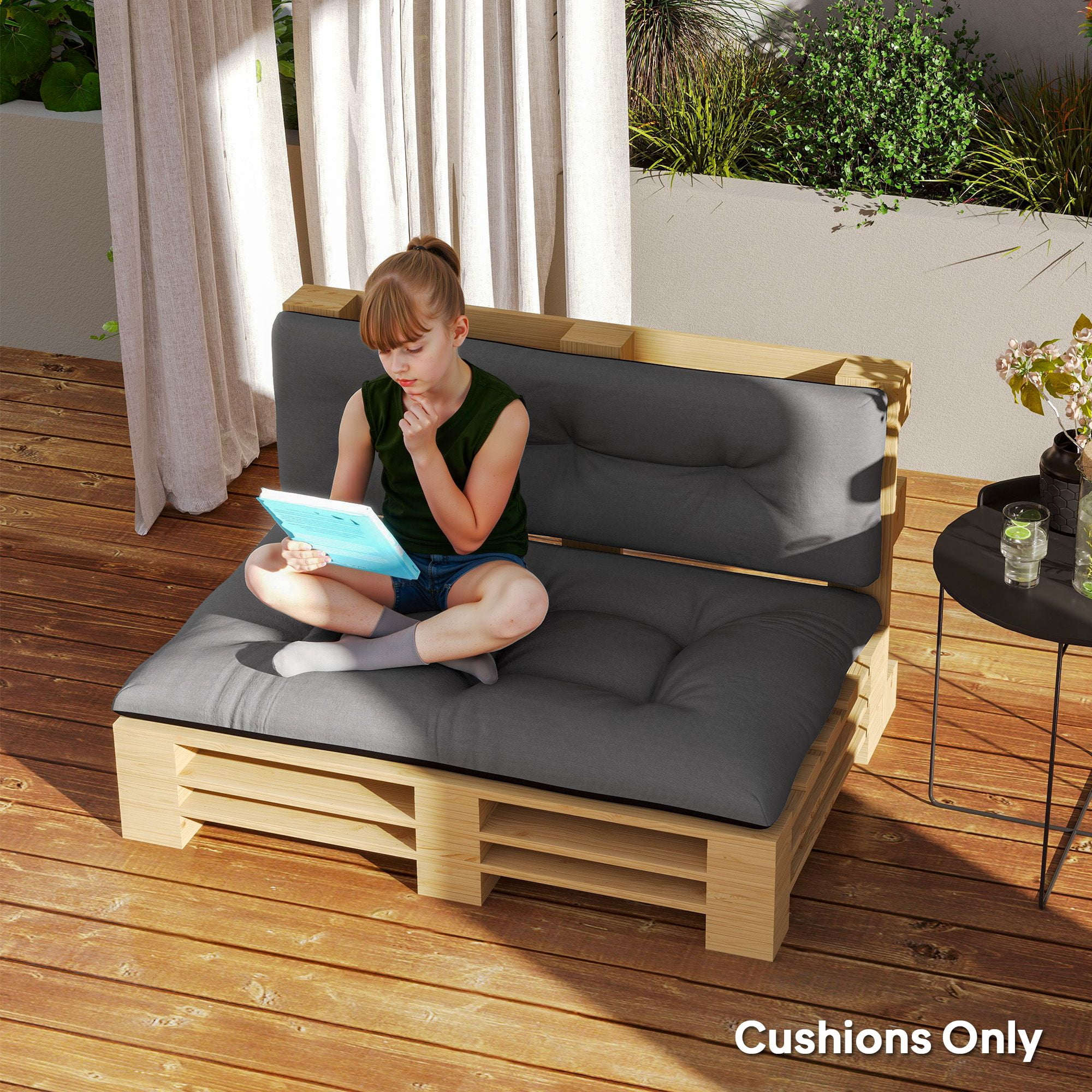 Alvantor 47"Patio Cushions 2 Seater Pallet Cushions 3.9" Bench Cushion for Garden, Patio, Black