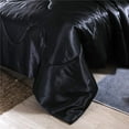 thumbnail image 3 of NTBED Silky Satin Comforter Set Queen Black Luxury Wave Quilted Bedding Set with 2 Pillow Covers, 3 of 6