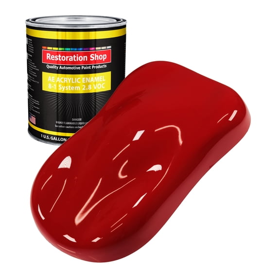 Restoration Shop Victory Red Acrylic Enamel Auto Paint - Gallon Paint Color Only - Single Stage High Gloss