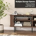 thumbnail image 5 of 55" Mid Century Modern Fluted TV Stand for TVs up to 65 Inch, Gaming Entertainment Center with Tambour Slatted Sliding Doors, Media TV Consoles Table for Living Room, Walnut, 5 of 18