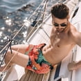 thumbnail image 2 of luoweisi Men's Beach Shorts Quick Dry Swim Trunks with Mesh Lining Coral L, 2 of 5