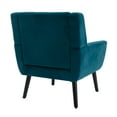 thumbnail image 4 of Modern Velvet Accent Chair Comfy Upholstered Reading Armchair Leisure Single Sofa Chair Living Room Chair Tufted Home Lounging Chair with Black Wood Legs, Padded Seat and Backrest, Teal, 4 of 7
