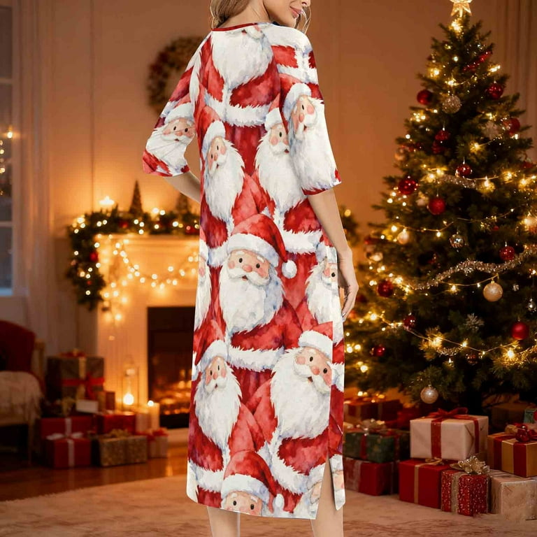 white christmas dresses Blue Zone | Christmas Reindeer Print Pajama Set main image 0